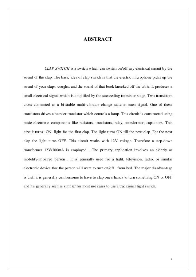Clap Switch Project Report/pdf/ppt